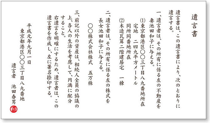 遺言書の書き方